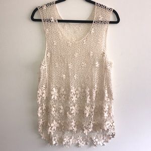 Cream Lace Top/Cover Up One Size